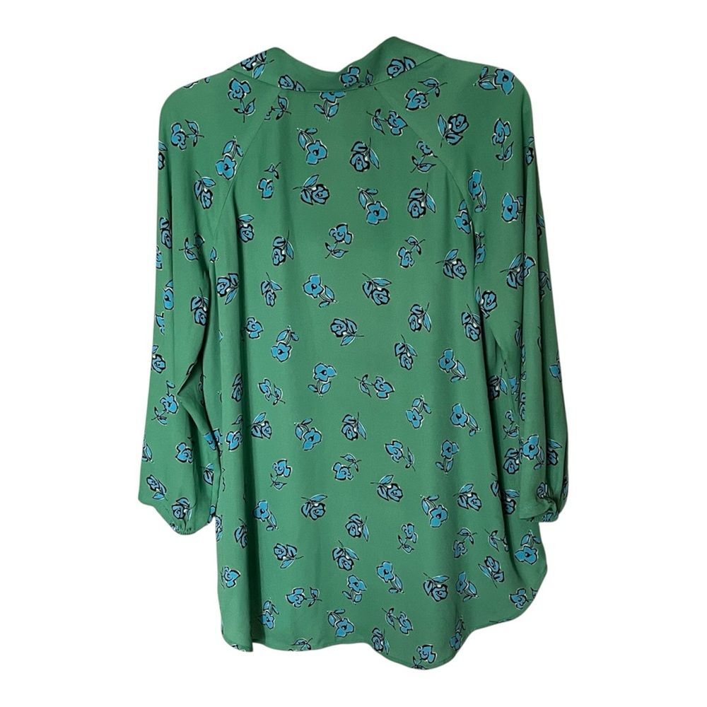 CAbi Go To Green/Blue Floral Button Down Blouse 5891 Shirt Top Size XS - Picture 3 of 10
